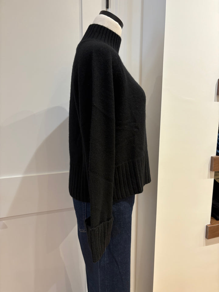 6-PLY CUFFED SOLID BOXY MOCK NECK SWEATER - AUTUMN CASHMERE