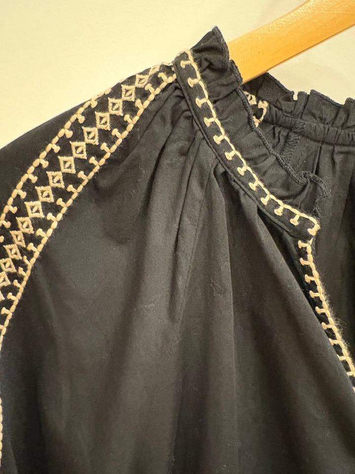 SCARLETT EMBROIDERED POPLIN TOP - VELVET