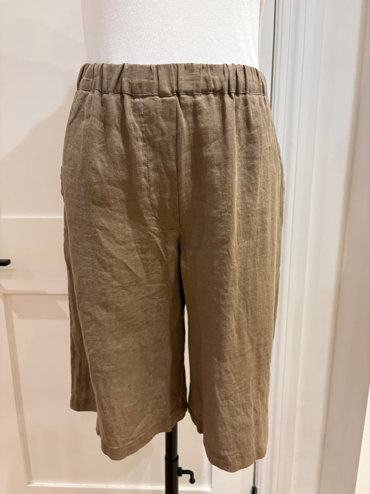 TOVE WOVEN LINEN SHORTS (TREE) - VELVET
