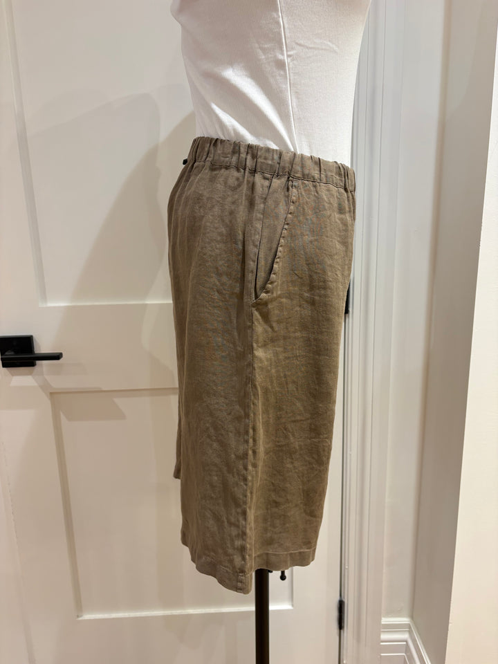 TOVE WOVEN LINEN SHORTS (TREE) - VELVET