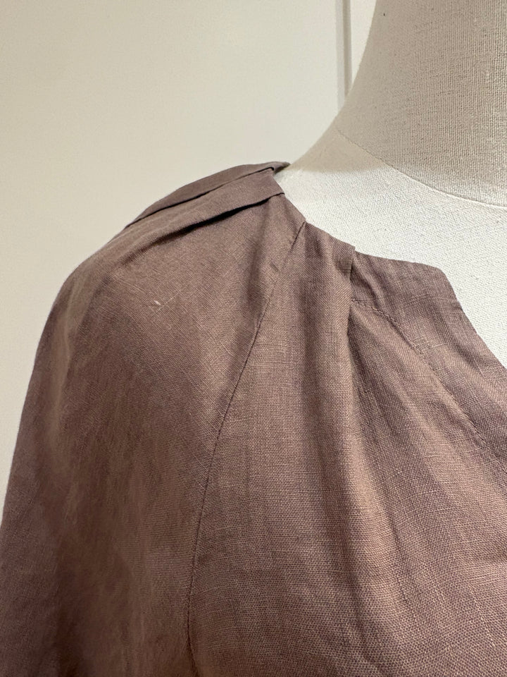 FAERYN WOVEN LINEN TOP (TREE) - VELVET