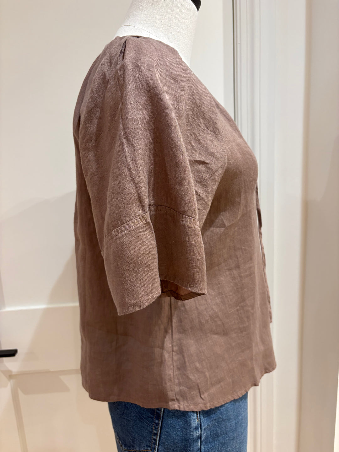 FAERYN WOVEN LINEN TOP (TREE) - VELVET