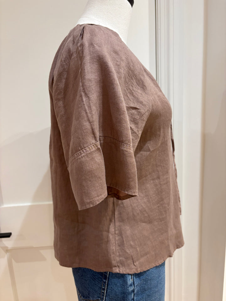 FAERYN WOVEN LINEN TOP (TREE) - VELVET