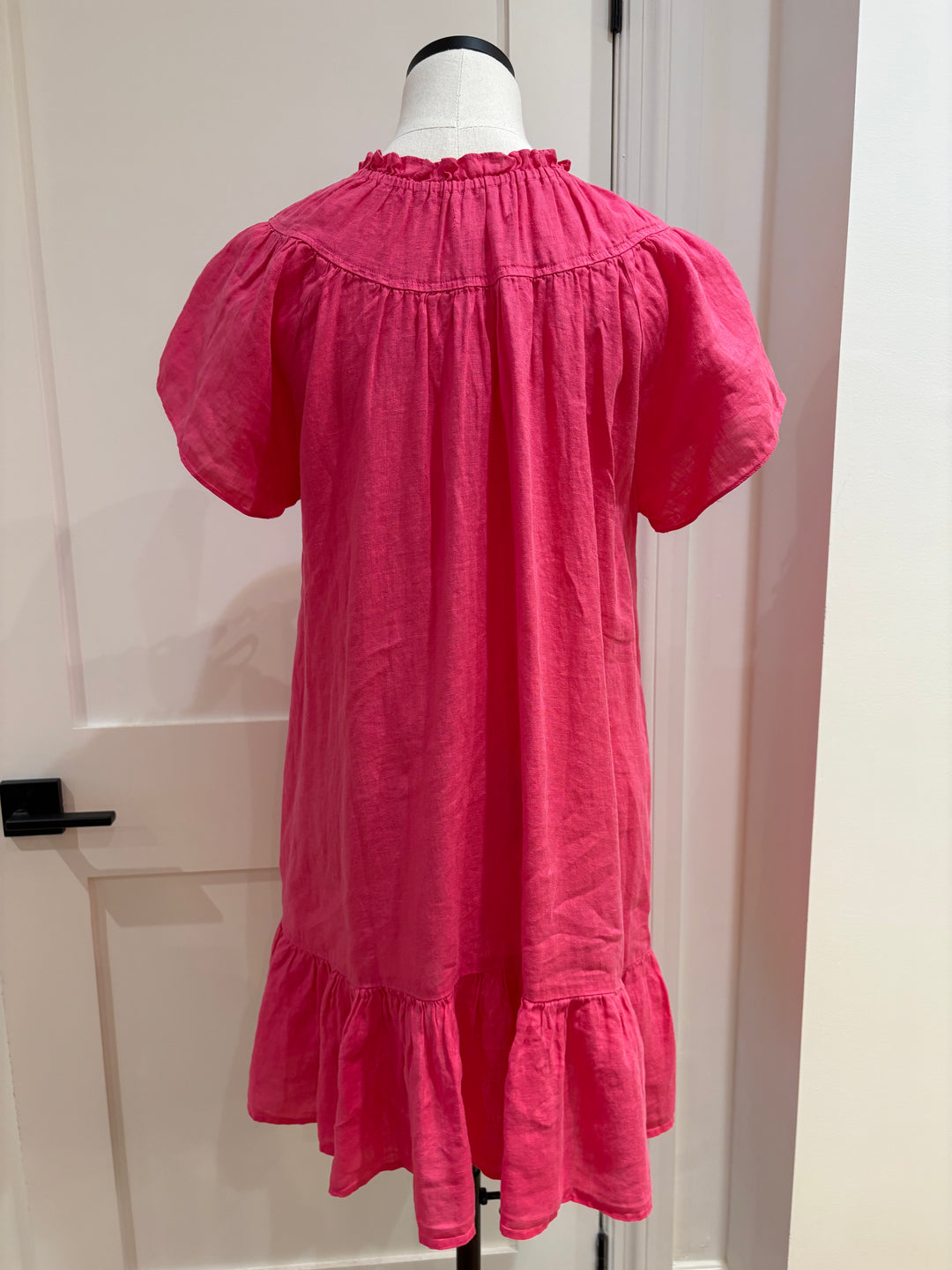 LIVVY WOVEN LINEN DRESS (PINK) - VELVET