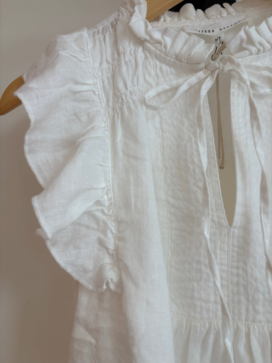 REN LINEN FRILL TOP - MELISSA NEPTON