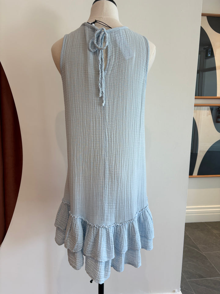 DHALIAH RUFFLE MINI DRESS (SPLASH) - MICHAEL STARS