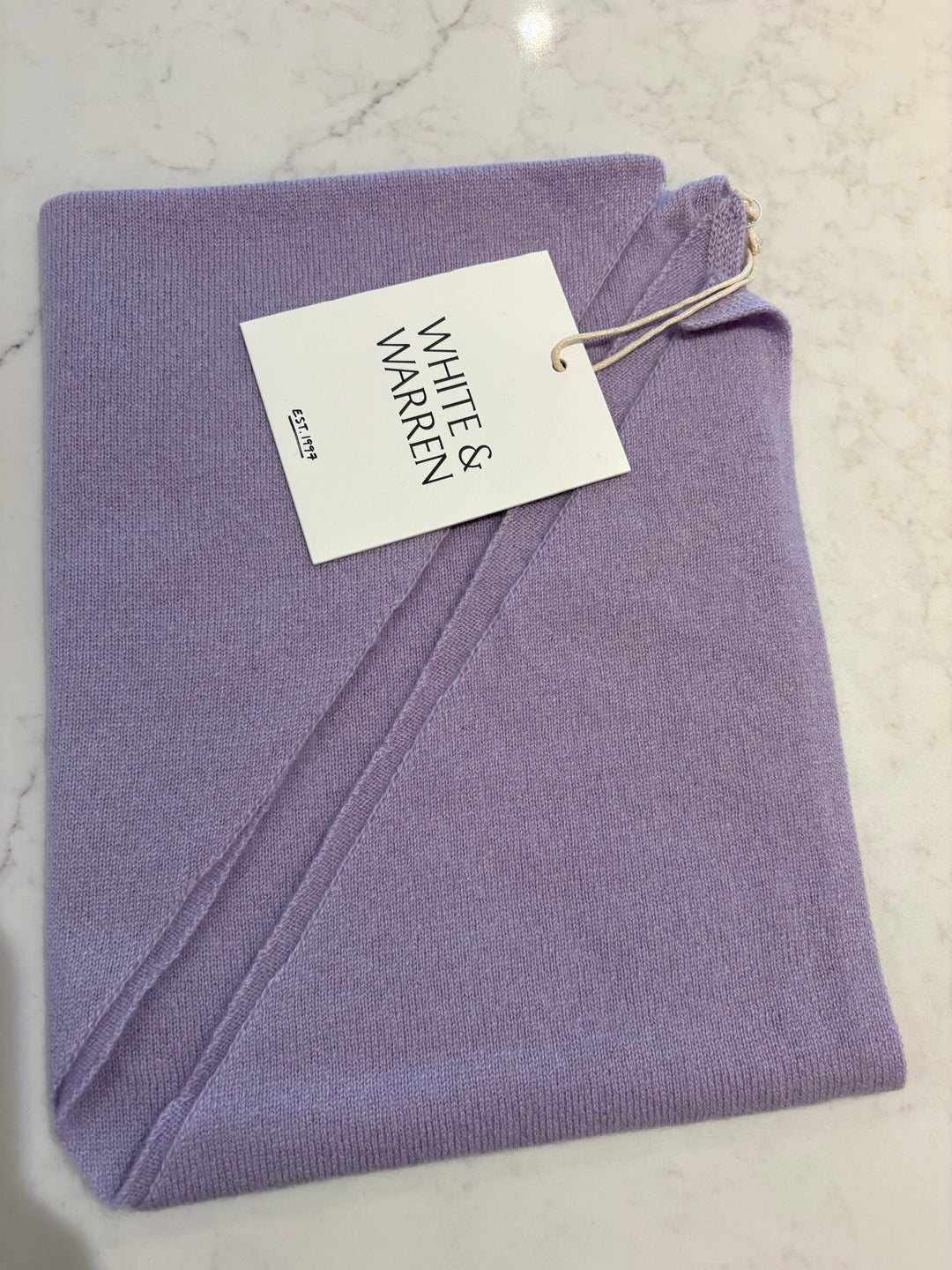 CASHMERE NECKERCHIEF (LAVENDER FOG) - WHITE + WARREN