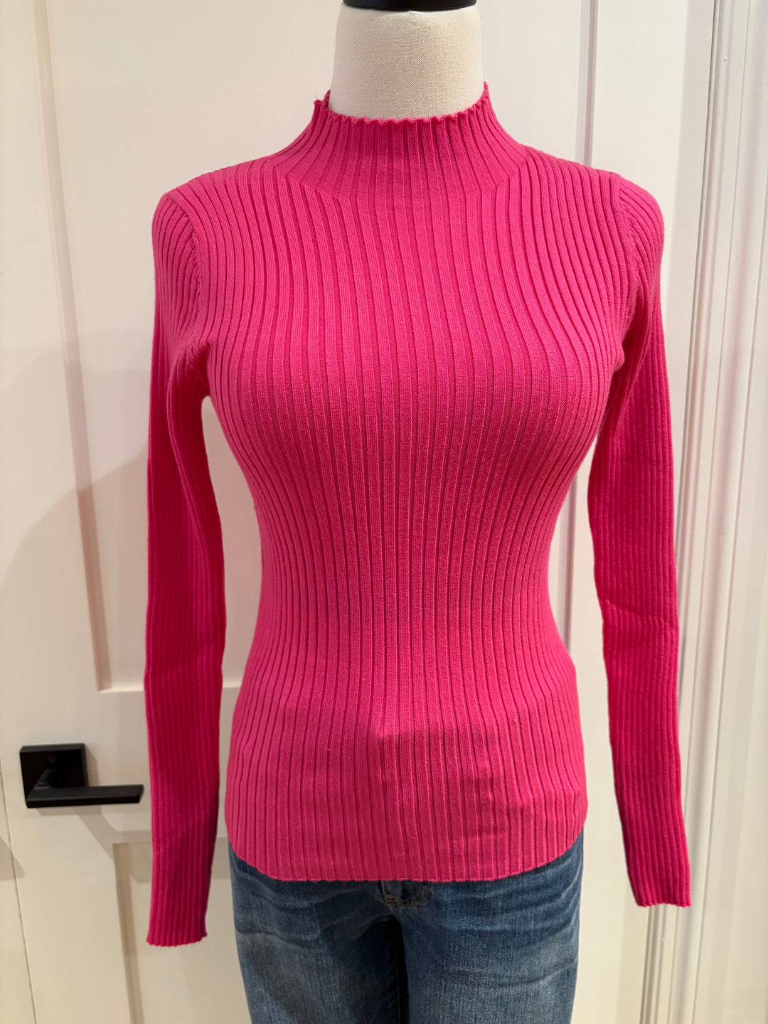 MOCK-NECK KNIT TOP (PINK) - BY ALLY