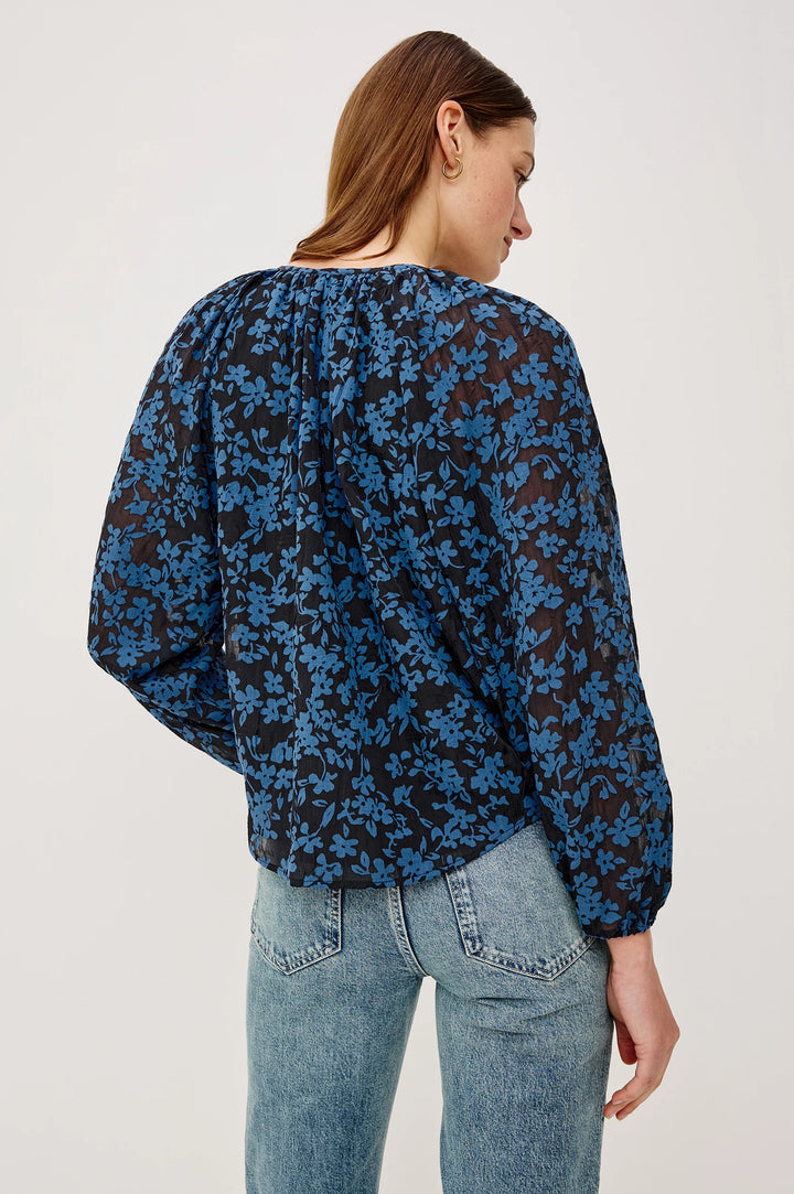 INDI POPLIN TOP (MIDNIGHT SILHOUETTE FLORAL) - RAILS