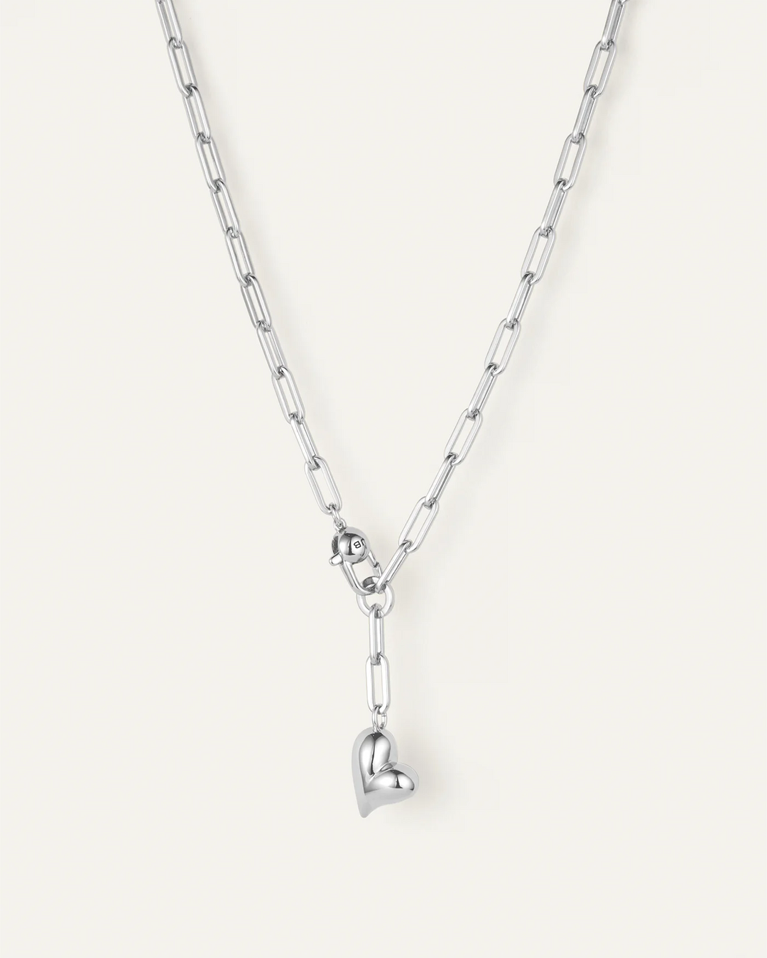 PUFFY HEART NECKLACE (SILVER) - JENNY BIRD