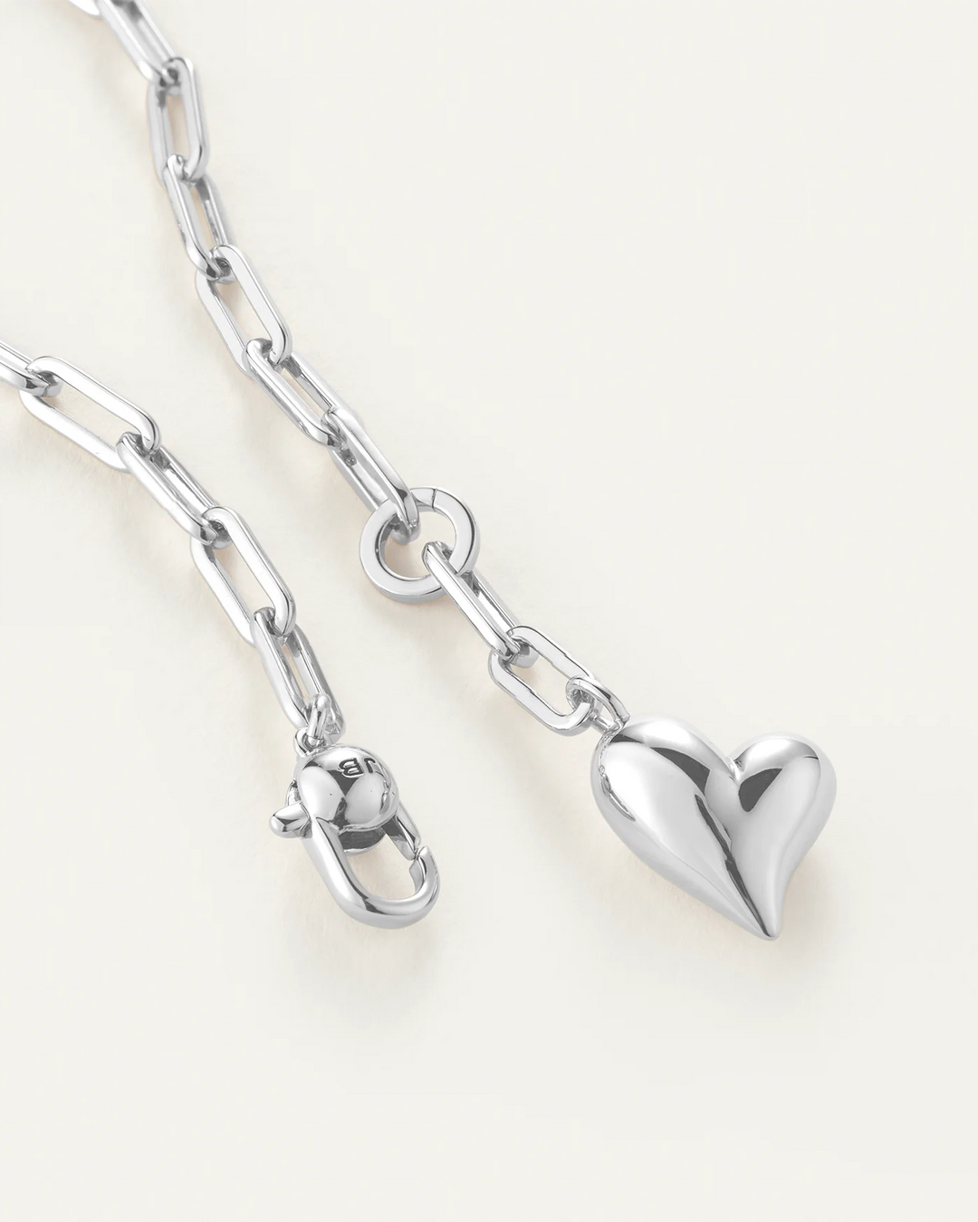 PUFFY HEART NECKLACE (SILVER) - JENNY BIRD