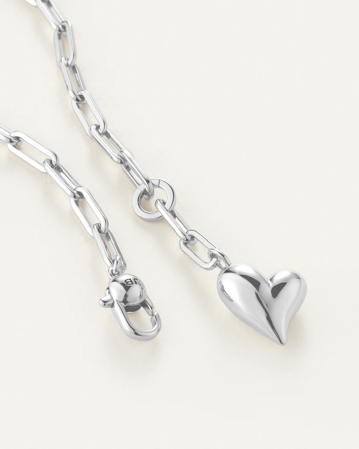 PUFFY HEART NECKLACE (SILVER) - JENNY BIRD