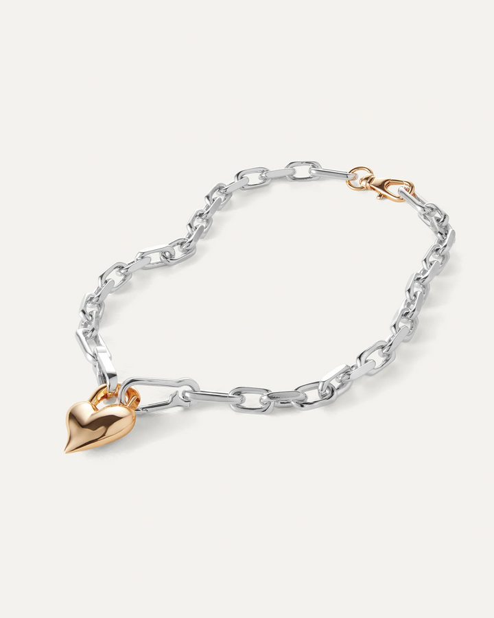 PADLOCK HEART PENDANT NECKLACE (TWO TONE) - JENNY BIRD