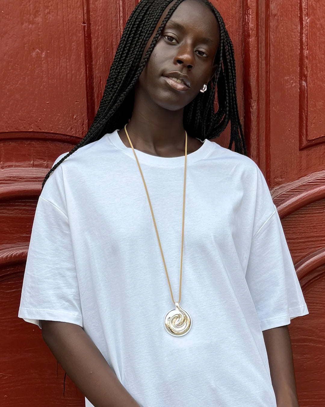 NICO MIRROR PENDANT ROPE NECKLACE (SILVER) - JENNY BIRD