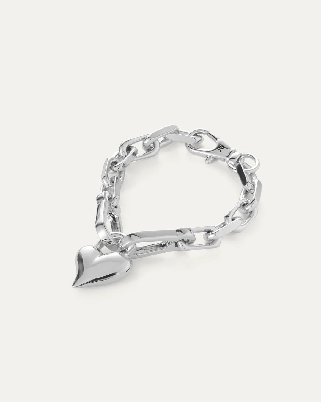 PADLOCK HEART CHAIN BRACELET (SILVER) - JENNY BIRD