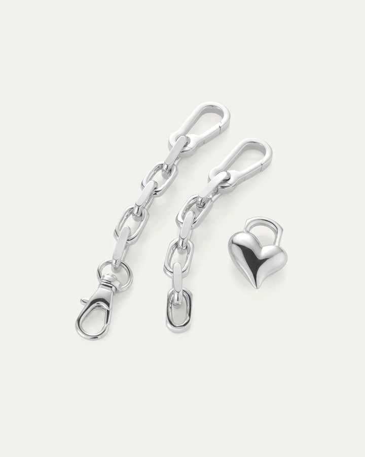 PADLOCK HEART CHAIN BRACELET (SILVER) - JENNY BIRD