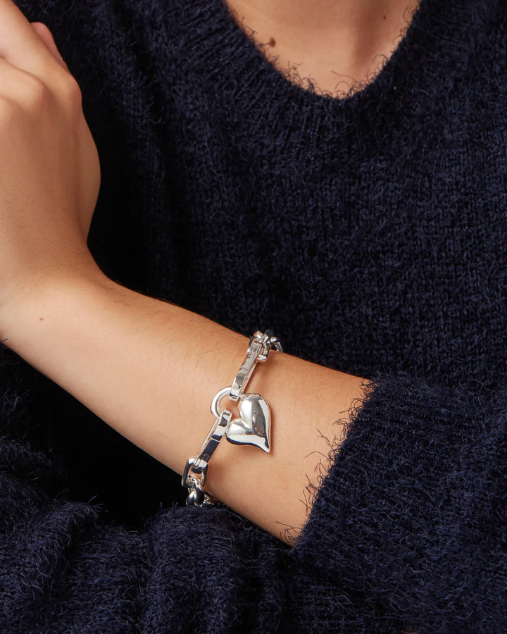 PADLOCK HEART CHAIN BRACELET (SILVER) - JENNY BIRD