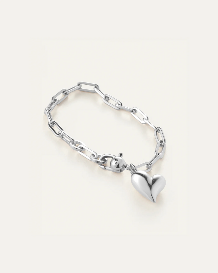 PUFFY HEART BRACELET (SILVER) - JENNY BIRD