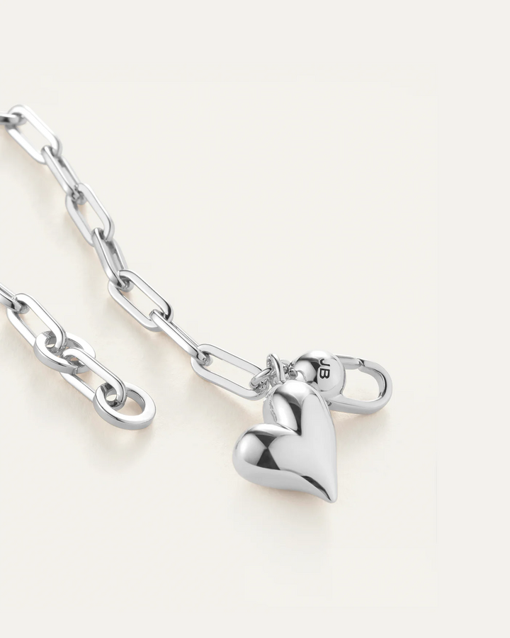 PUFFY HEART BRACELET (SILVER) - JENNY BIRD