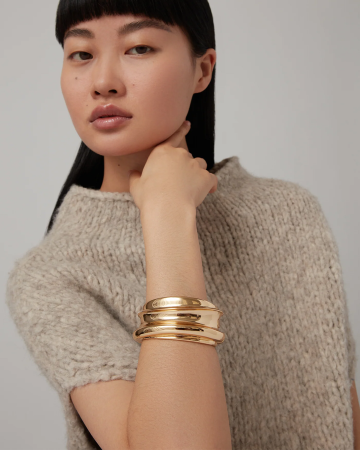 LARGE LENNON MEGA BANGLE (GOLD) - JENNY BIRD