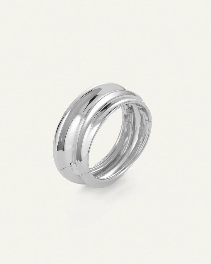 LARGE LENNON MEGA BANGLE (SILVER) - JENNY BIRD