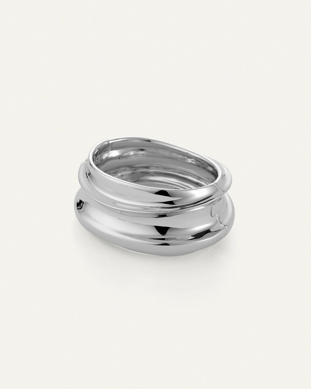 LARGE LENNON MEGA BANGLE (SILVER) - JENNY BIRD