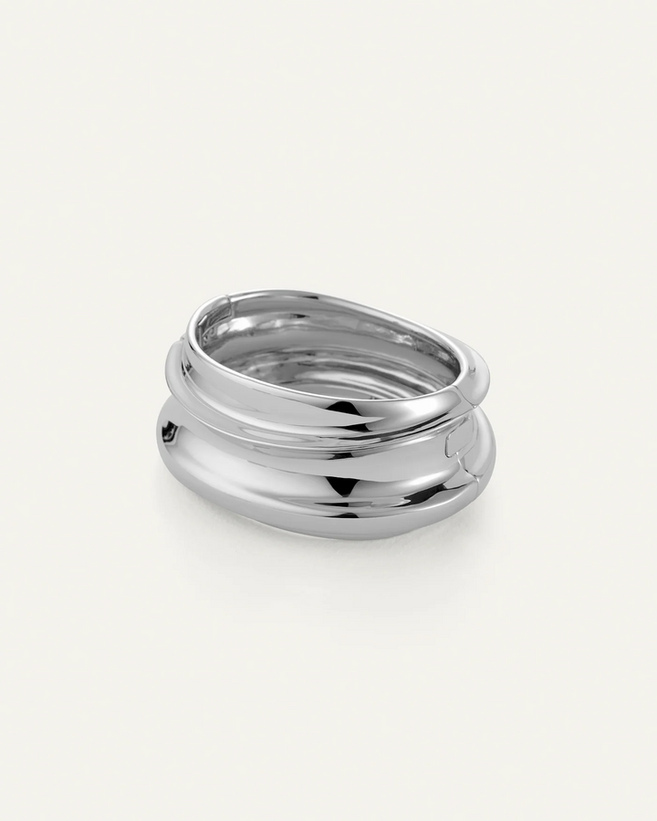 LARGE LENNON MEGA BANGLE (SILVER) - JENNY BIRD