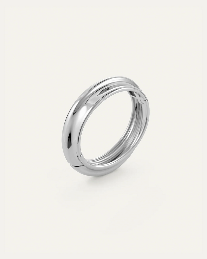 LARGE LENNON BANGLE (SILVER) - JENNY BIRD