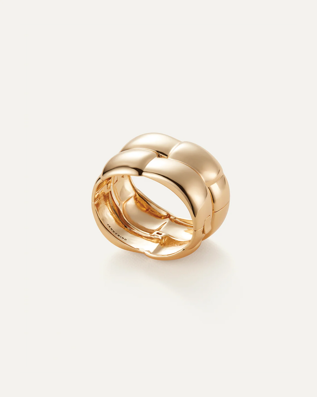 MEGA WOVEN SQUARE BANGLE LARGE (GOLD) - JENNY BIRD
