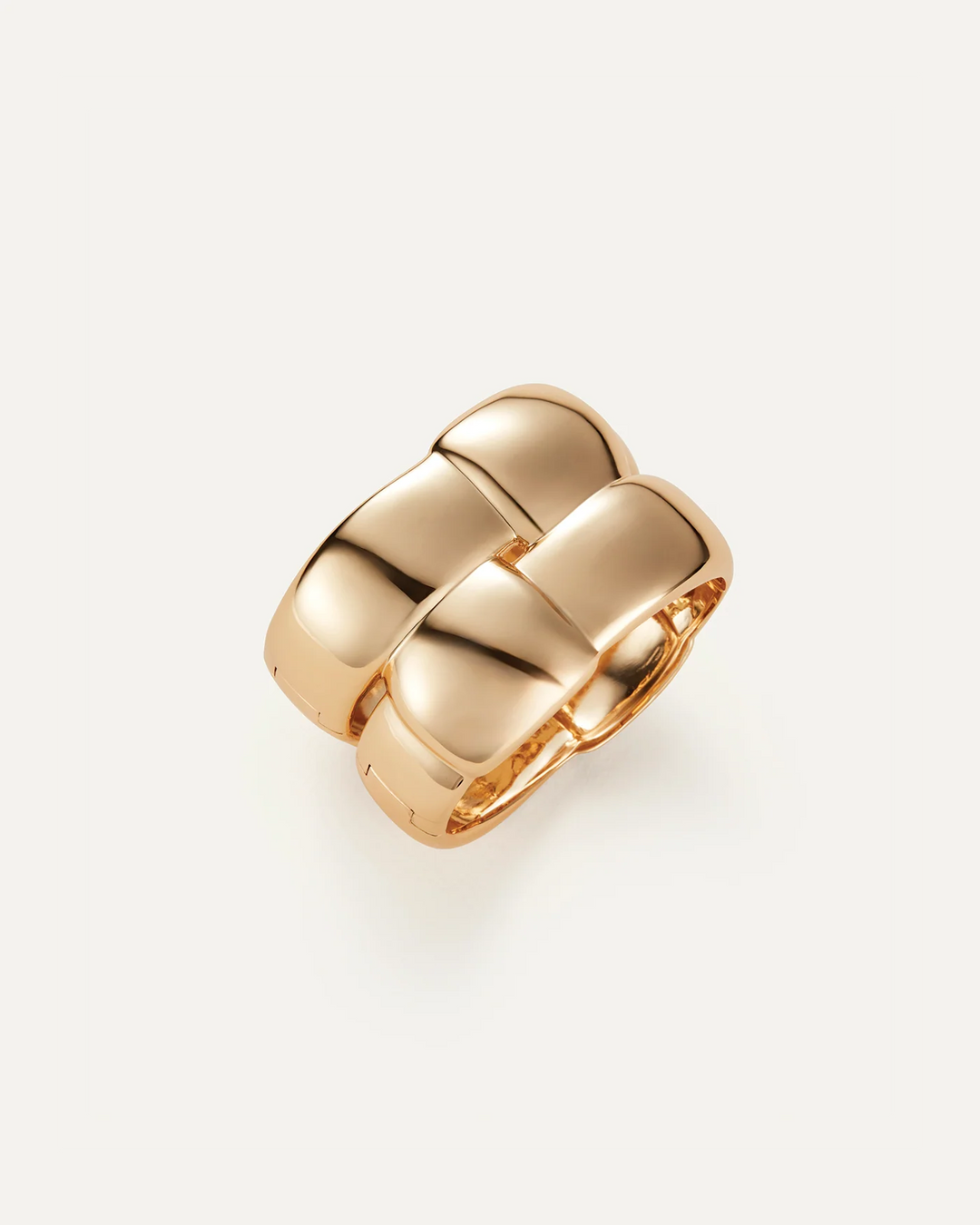 MEGA WOVEN SQUARE BANGLE LARGE (GOLD) - JENNY BIRD