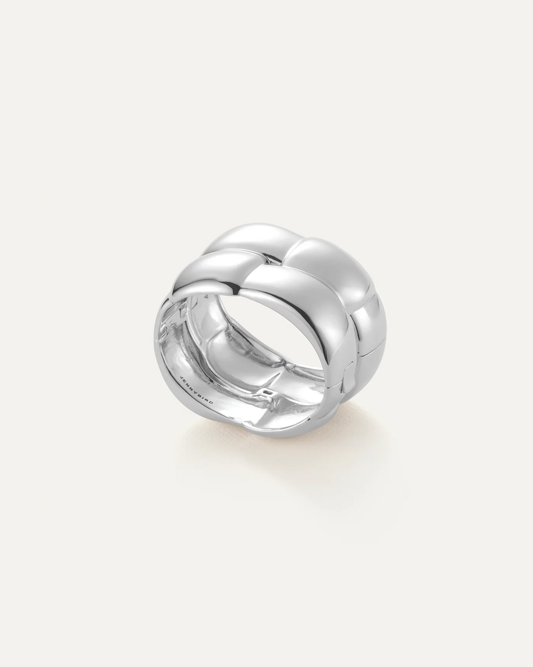 MEGA WOVEN SQUARE BANGLE LARGE (SILVER) - JENNY BIRD