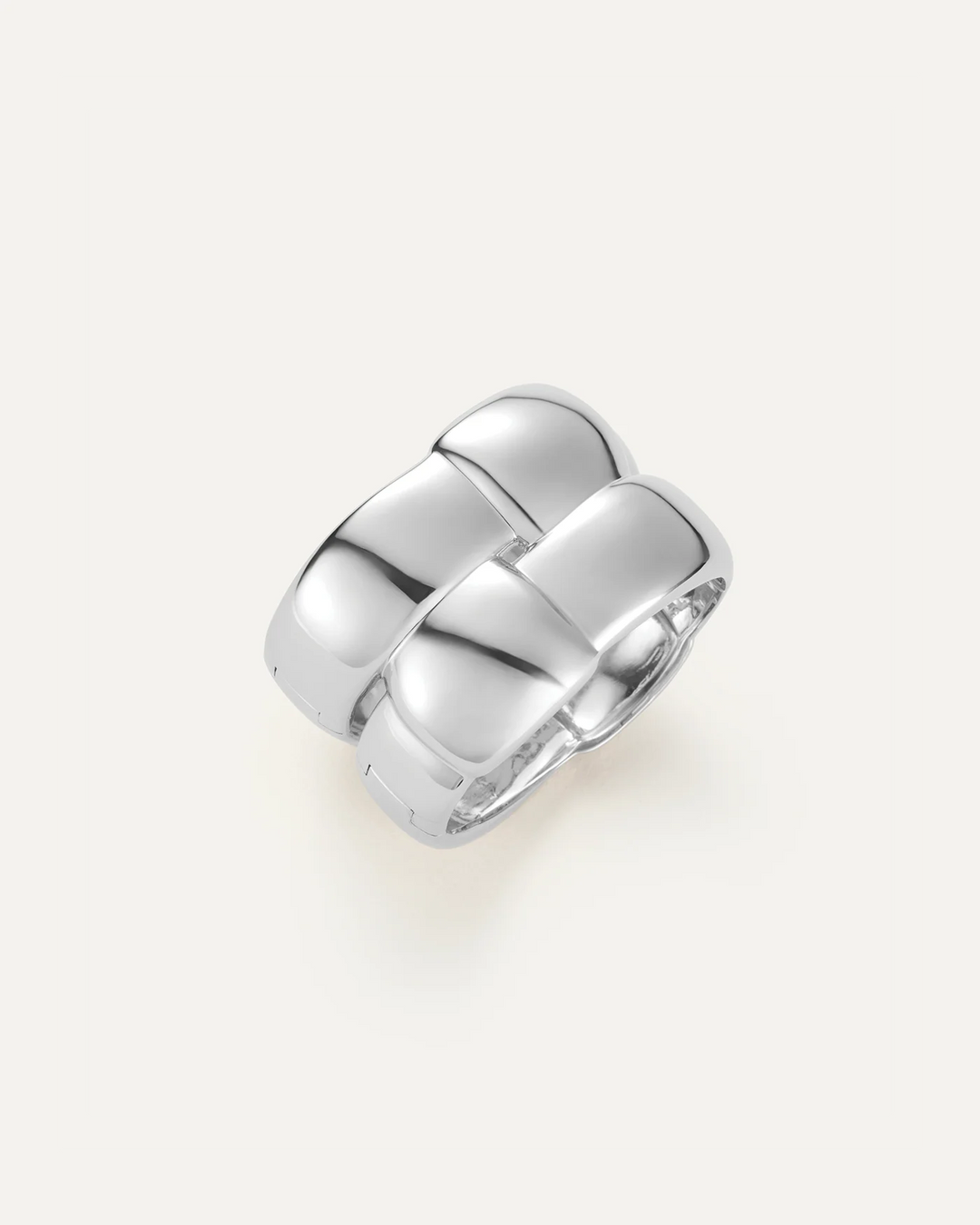 MEGA WOVEN SQUARE BANGLE LARGE (SILVER) - JENNY BIRD