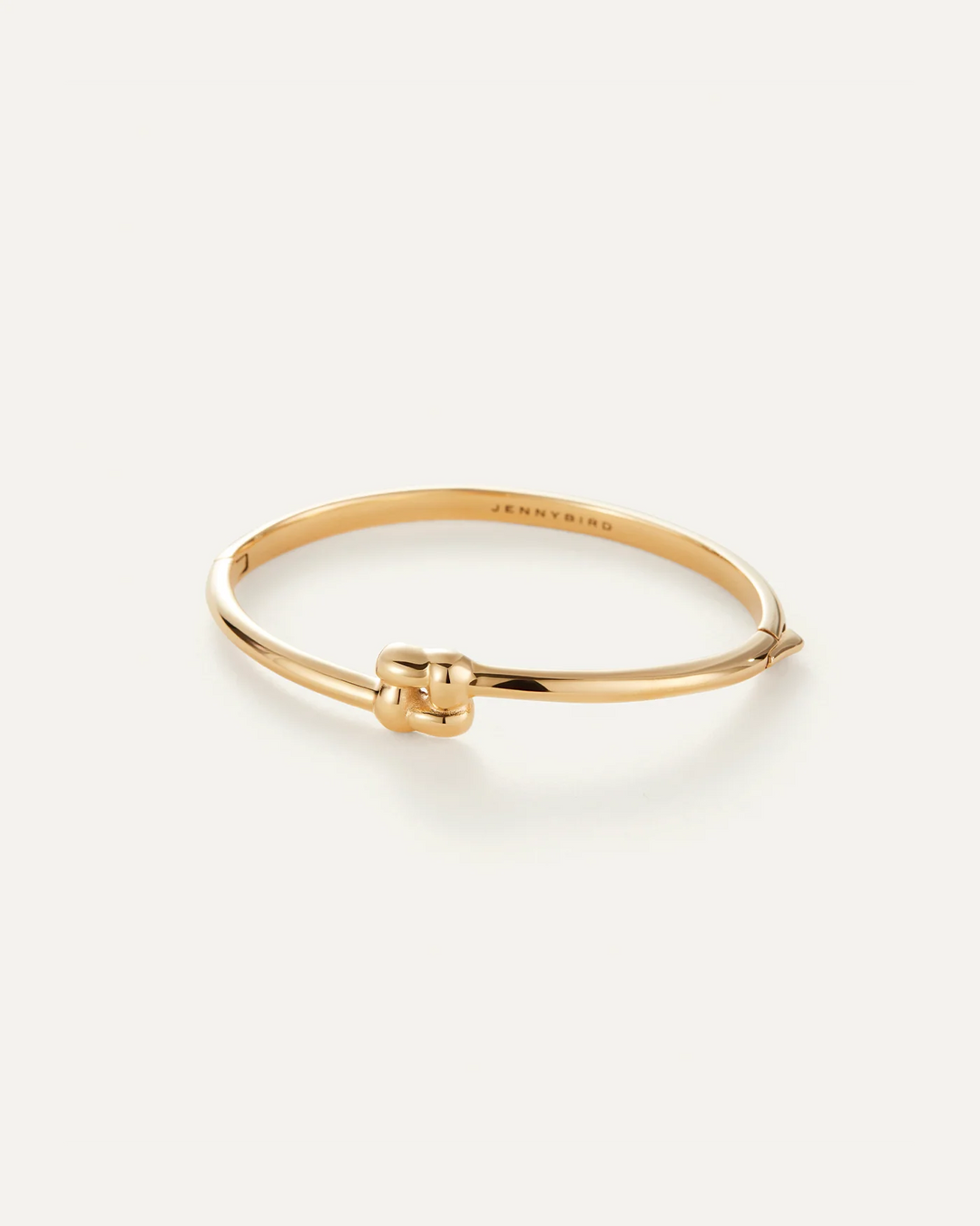 SLIM WOVEN SQUARE BANGLE LARGE (GOLD) - JENNY BIRD