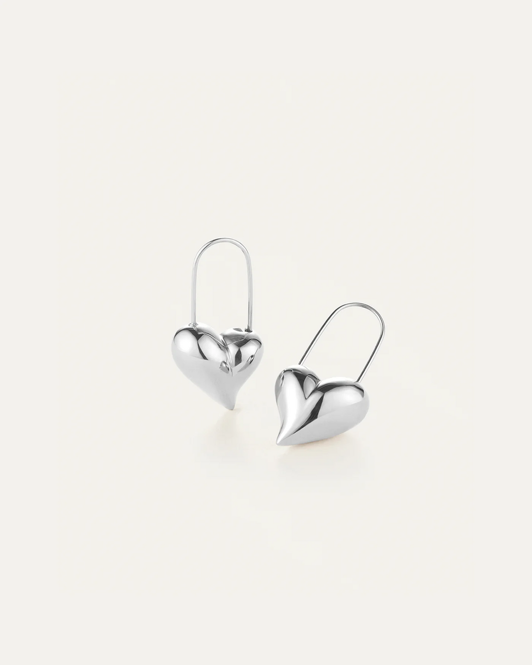 CELESTE HEART EARRINGS (PLATINUM) - JENNY BIRD