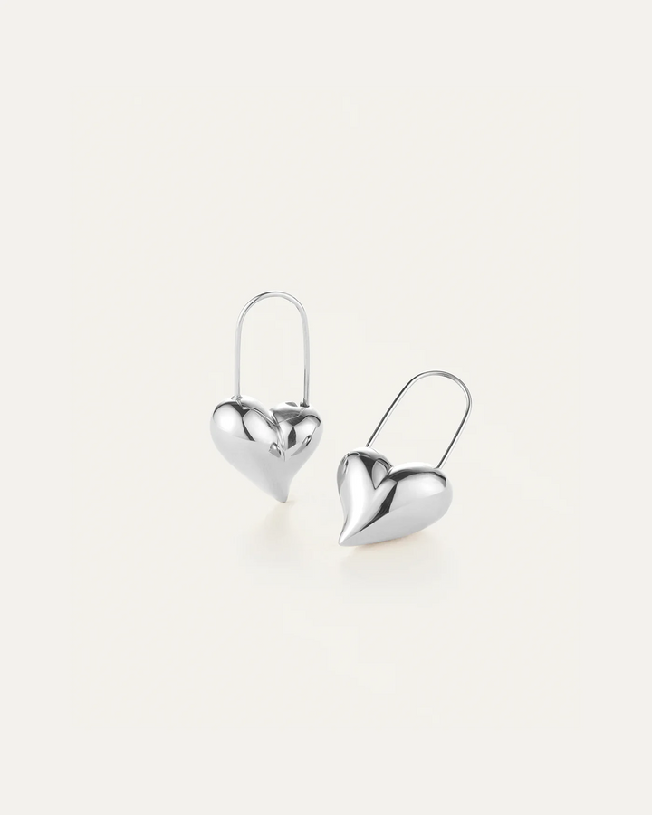CELESTE HEART EARRINGS (PLATINUM) - JENNY BIRD