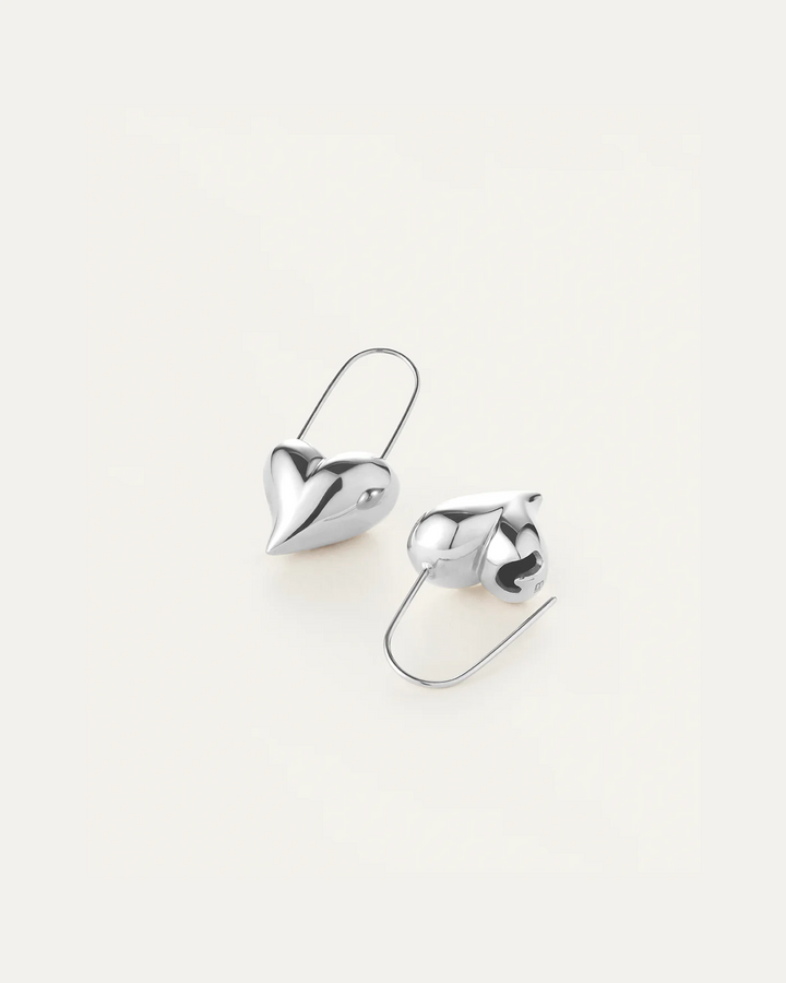 CELESTE HEART EARRINGS (PLATINUM) - JENNY BIRD