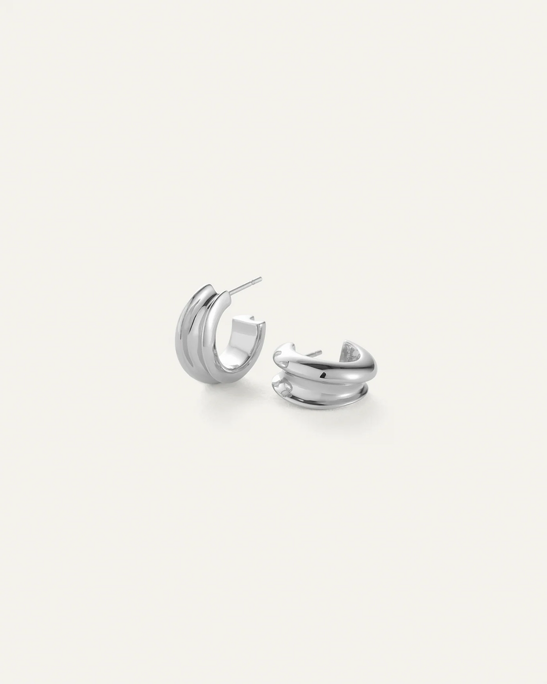 MINI LENNON HOOP EARRINGS (SILVER) - JENNY BIRD
