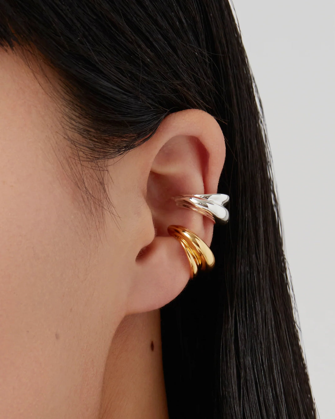 LEONA EAR CUFF SET (TWO TONE) - JENNY BIRD