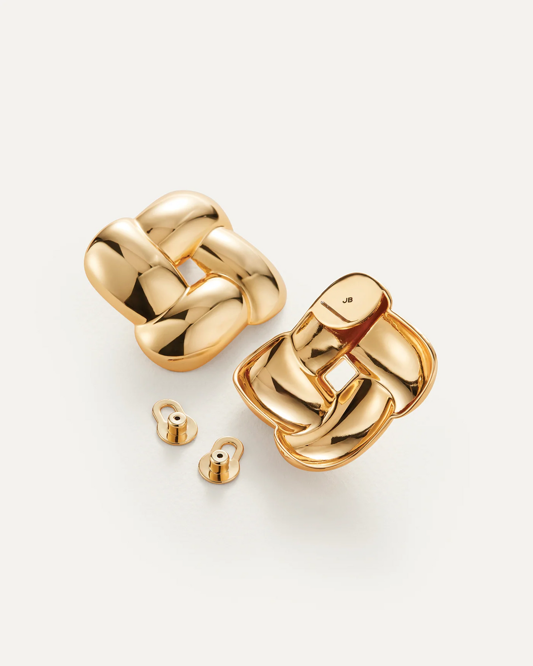 MEGA WOVEN SQUARE EARRINGS (GOLD) - JENNY BIRD