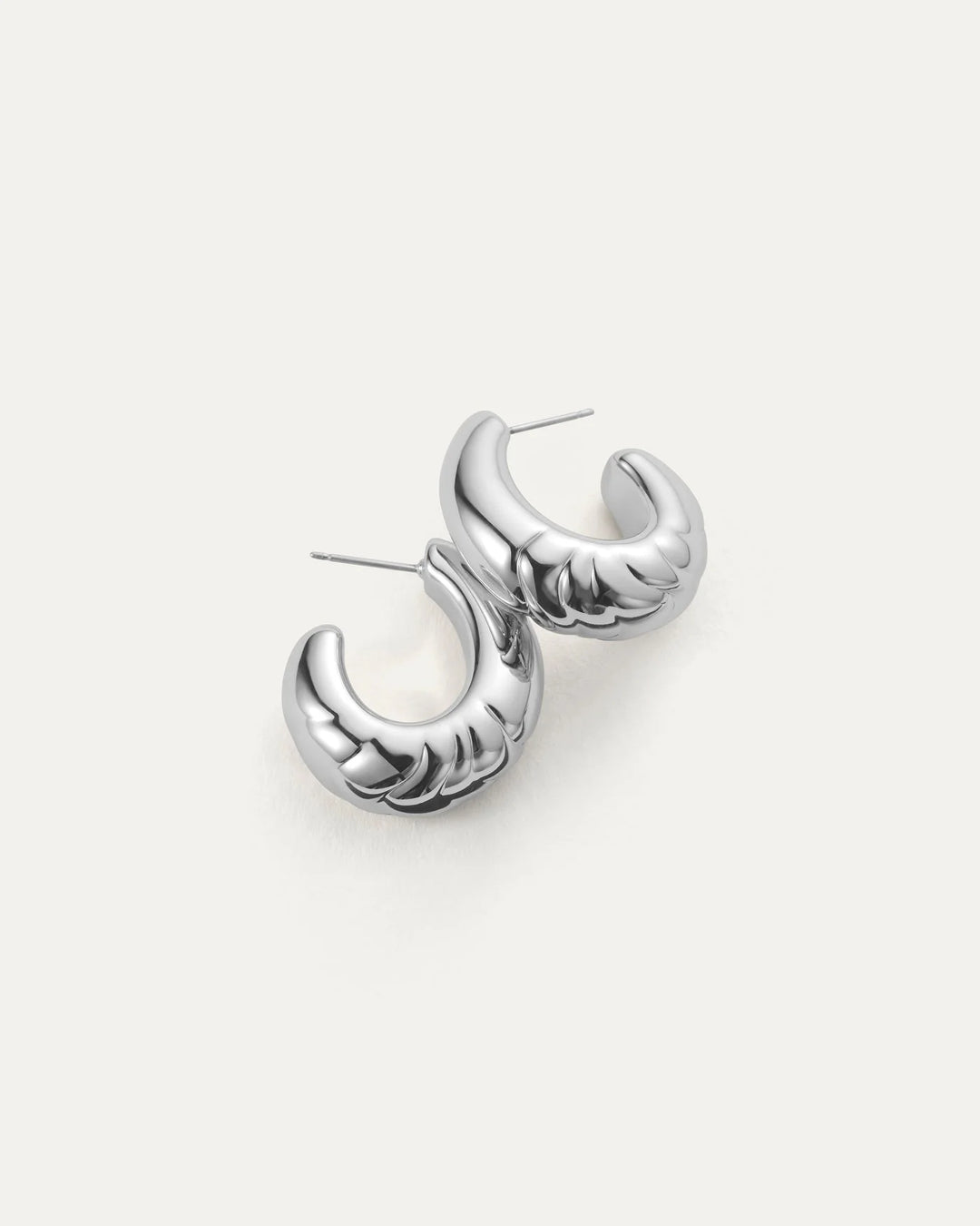 SLIM NELLE HOOPS (SILVER) - JENNY BIRD