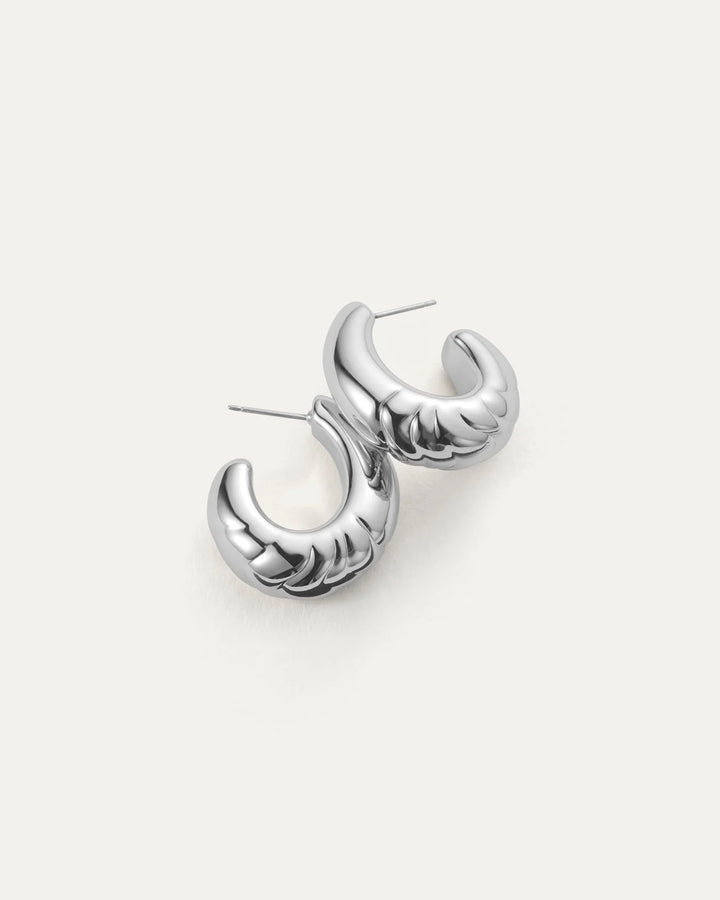 SLIM NELLE HOOPS (SILVER) - JENNY BIRD