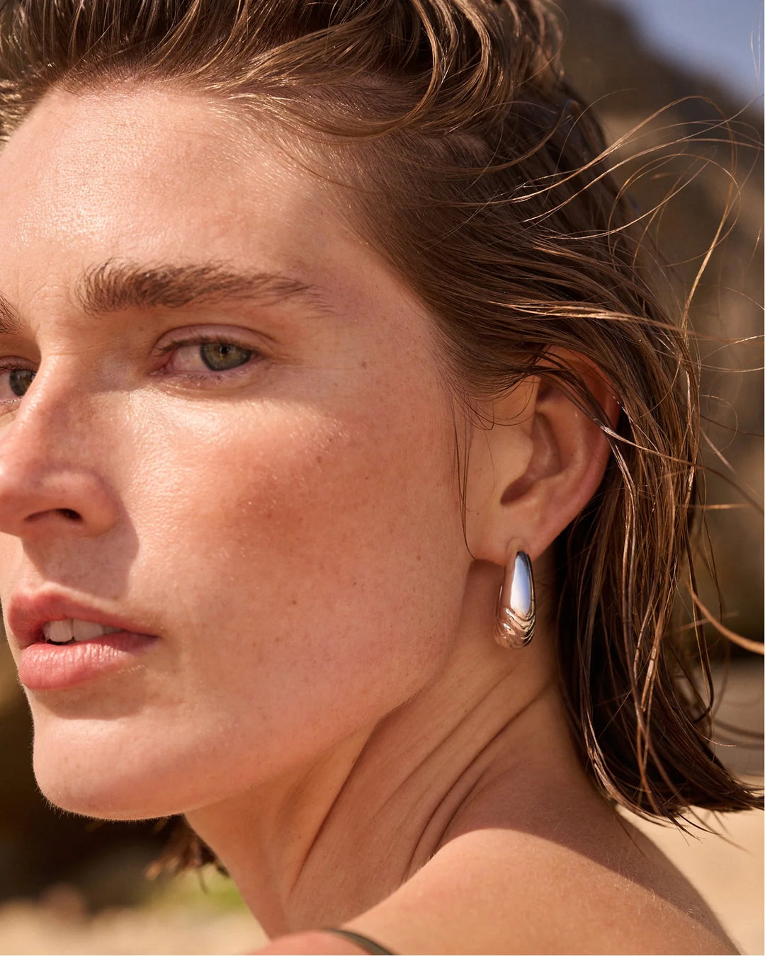 SLIM NELLE HOOPS (SILVER) - JENNY BIRD