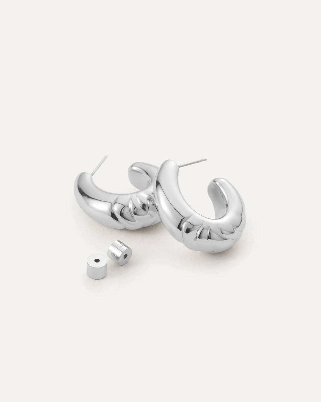 SLIM NELLE HOOPS (SILVER) - JENNY BIRD