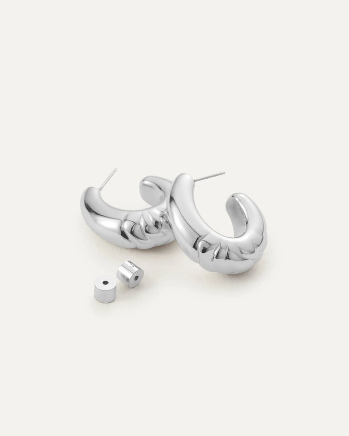 SLIM NELLE HOOPS (SILVER) - JENNY BIRD