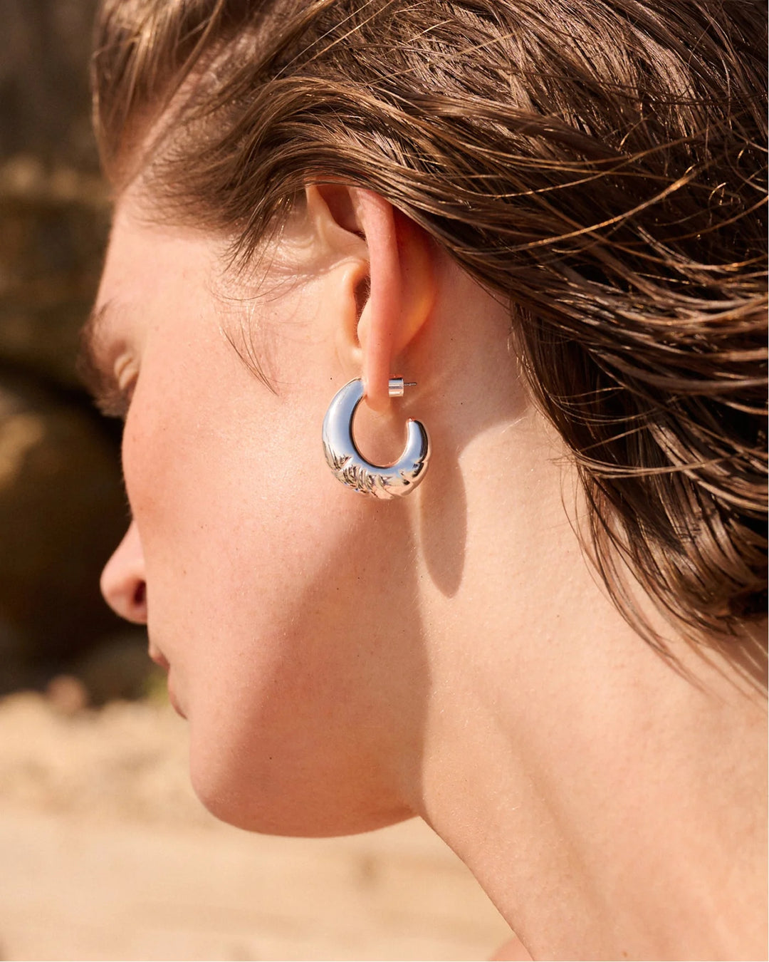 SLIM NELLE HOOPS (SILVER) - JENNY BIRD
