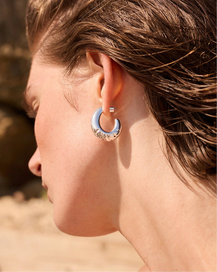 SLIM NELLE HOOPS (SILVER) - JENNY BIRD