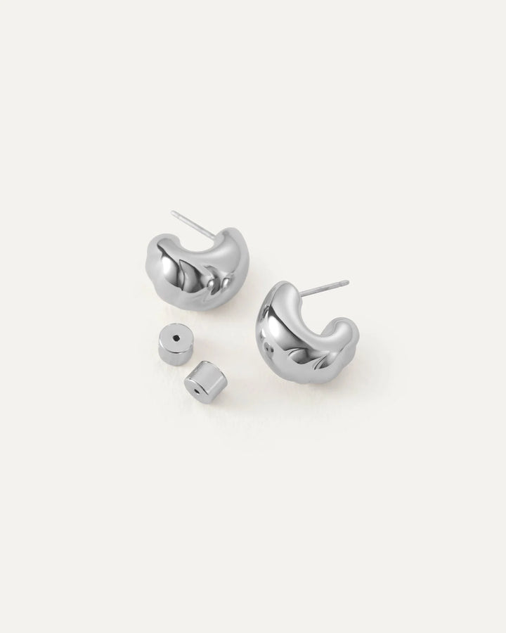 SMALL NELLE HOOPS (SILVER) - JENNY BIRD
