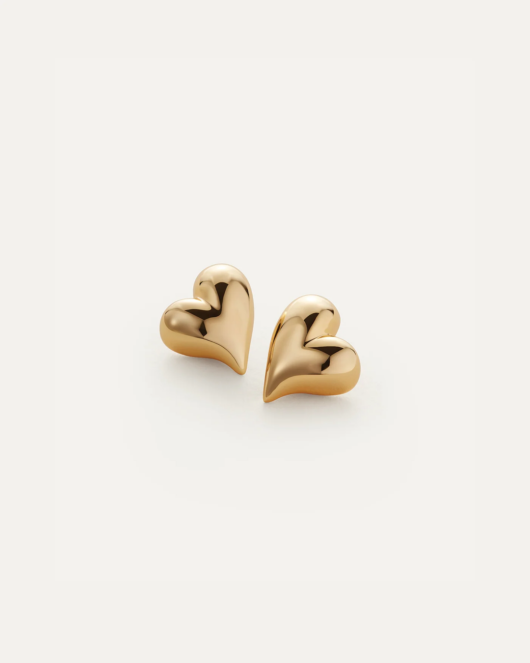 ART HEART BUTTON SYMMETRICAL EARRINGS (GOLD) - JENNY BIRD