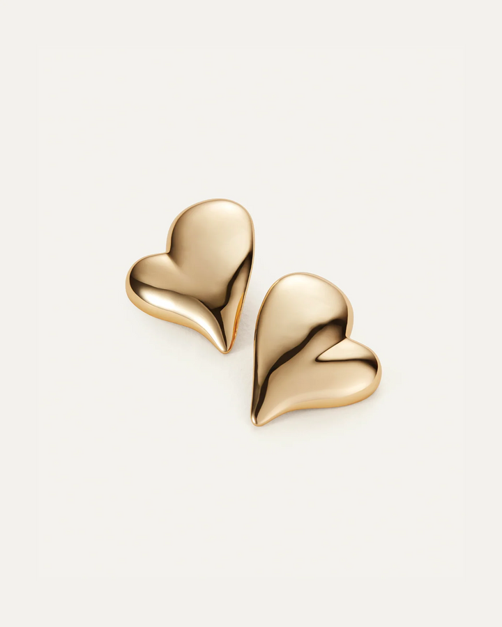 MEGA ART HEART BUTTON SYMMETRICAL EARRING (GOLD) - JENNY BIRD