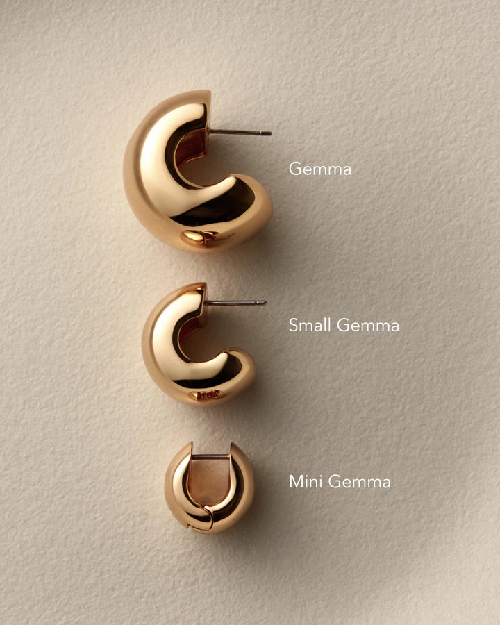 SMALL GEMMA HOOPS (GOLD) - JENNY BIRD